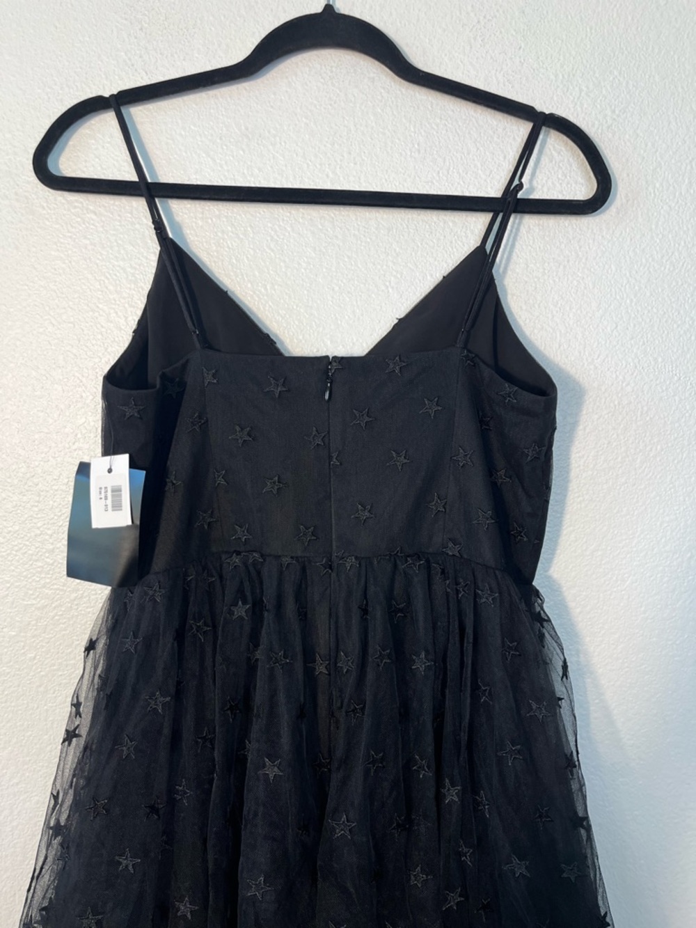 J. Crew Black Embroidered Star Tulle Dress Size 6 Party Prom Feminine NEW - Picture 9 of 11